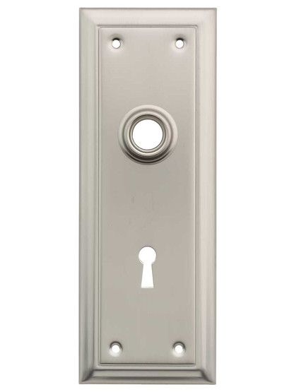 Granby Stamped Brass Back Plate with Keyhole in Satin Nickel.